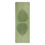 Tapete de yoga estampado Phoenix verde folha – 4mm PU borracha natural