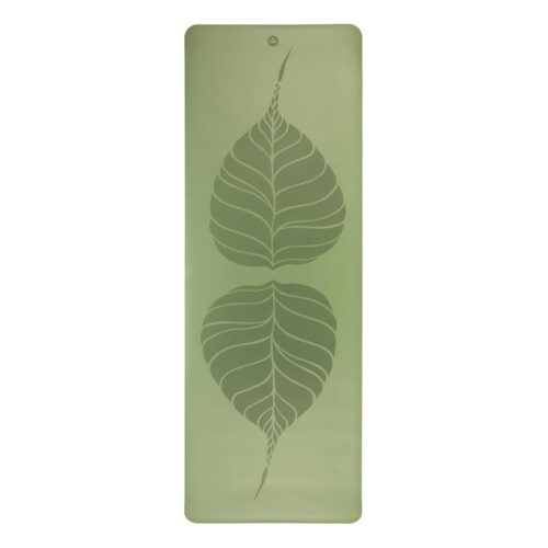 Tapete de yoga estampado Phoenix verde folha – 4mm PU borracha natural
