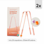 Kit Limpador de Língua de Cobre e Estojo Inox 1