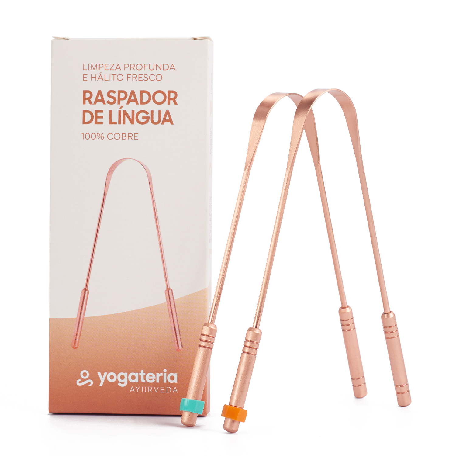 Limpador de Língua 100% cobre puro (2 Unidades) 13 raspador-lingua-cobre-yogateria-dois-caixa