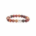 Kit 2 Pulseiras Mala Jaspe Marrom