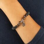 Pulseira Mala Olho de Tigre e Rocha Vulcânica